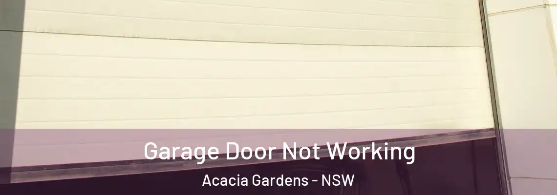 Garage Door Not Working Acacia Gardens - NSW